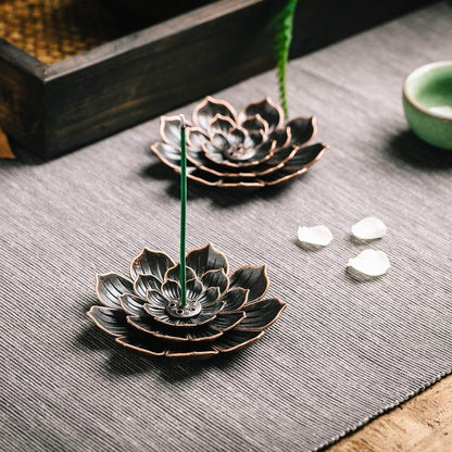 3 Pack Brass Lotus Incense Holder, Incense Sticks Burner, Incense Ash Catcher