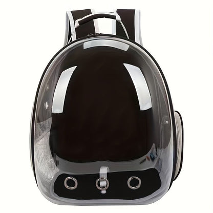 1 space capsule pet backpack - breathable transparent travel carry-on box, suitable for cats and small dogs, with zipper, portable, suitable for outdoor exploration, pet carry-on box, modern pet accessories, secure zipper closure
