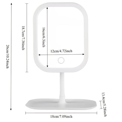 LED makeup mirror, lighted sink mirror, 3-light mode lighting makeup mirror, touch control, portable stand and foldable compact mirror, Light makeup table, rechargeable battery, portable LED makeup mirror, women's Christmas gift, suitable for home / bedro