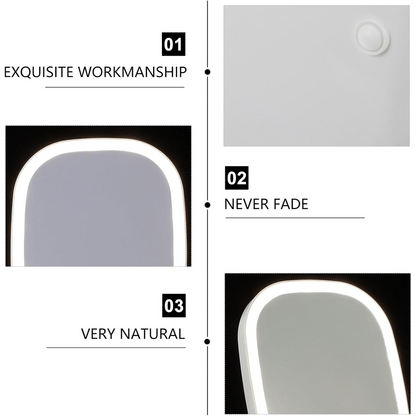 LED makeup mirror, lighted sink mirror, 3-light mode lighting makeup mirror, touch control, portable stand and foldable compact mirror, Light makeup table, rechargeable battery, portable LED makeup mirror, women's Christmas gift, suitable for home / bedro