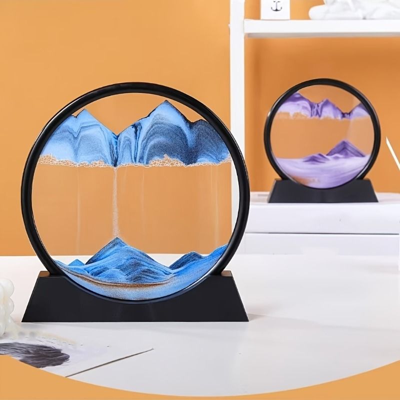 Flowing Sand Art: Adjustable Speed, New Scenery with Every Turn, Calming and Pleasing to the Eye(PURPLE)