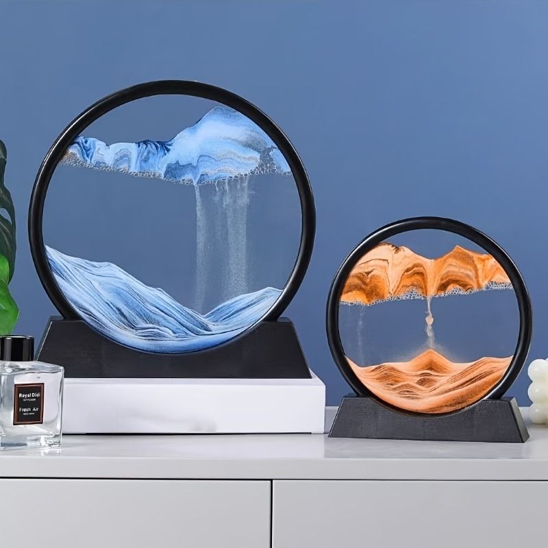 Flowing Sand Art: Adjustable Speed, New Scenery with Every Turn, Calming and Pleasing to the Eye(PURPLE)