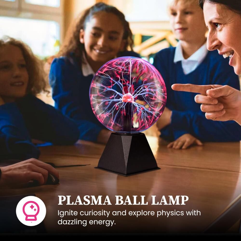 Plasma Ball Lamp - Touch & Sound Sensitive USB-Powered Globe for Decor, Parties & STEM Learning (8 Inch) | Other sizes Available in Store