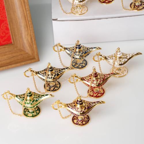 6-Piece Magic Genie Lamp Set, Perfect for Wedding Parties, Home Decor, and Themed Displays (Red)