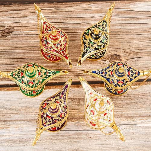 6-Piece Magic Genie Lamp Set, Perfect for Wedding Parties, Home Decor, and Themed Displays (Red)
