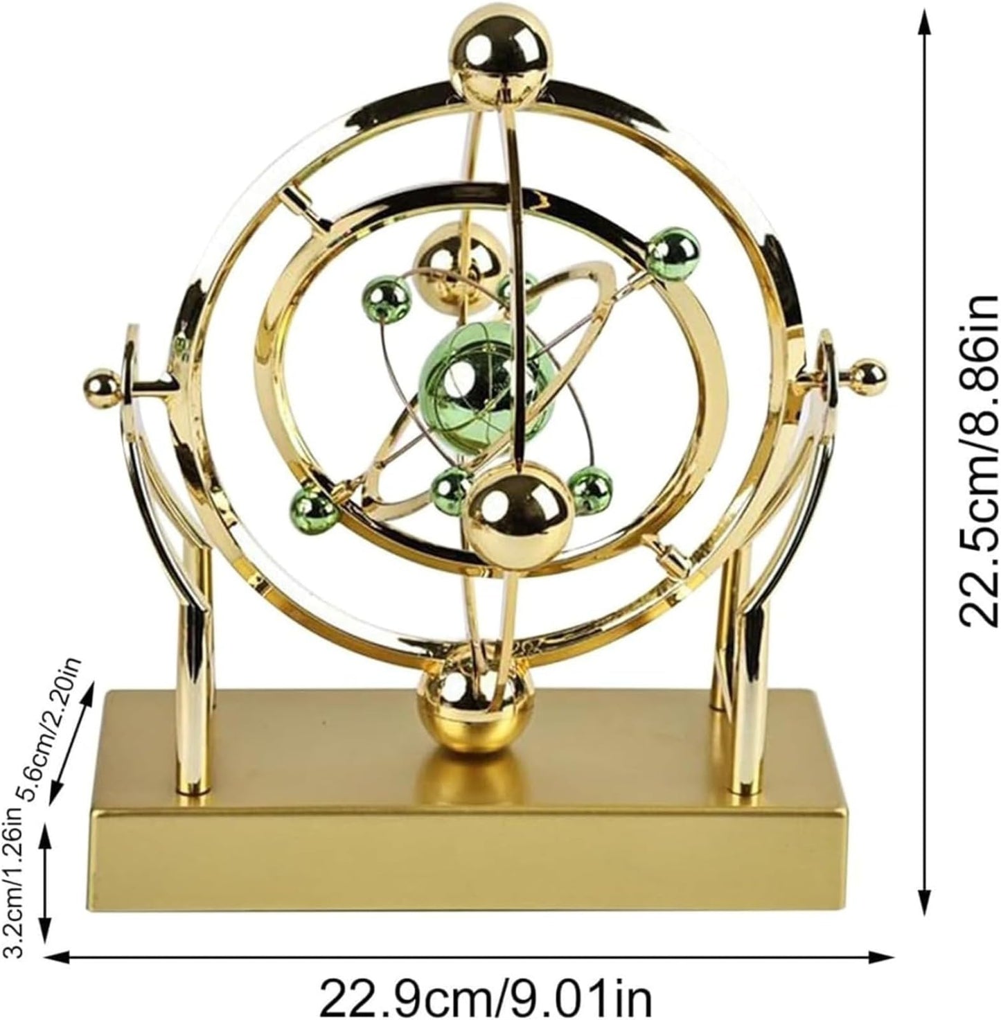 Celestial Orbit Perpetual Motion Pendulum, Kinetic Art Desk Decor 3D Space,Battery Powered Perpetual Motion Machine, Kinetic Art Desk Decor Science, Magnetic Balance Model for Home Or Office (Gold)