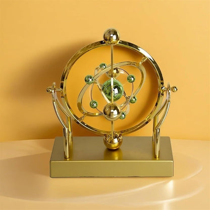 Celestial Orbit Perpetual Motion Pendulum, Kinetic Art Desk Decor 3D Space,Battery Powered Perpetual Motion Machine, Kinetic Art Desk Decor Science, Magnetic Balance Model for Home Or Office (Gold)