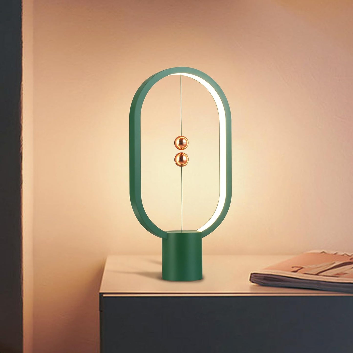 Green Magnetic Balance LED Table Lamp: USB-Powered, Dimmable Eye-Care Light with Award-Winning Design for Australian Homes & Offices