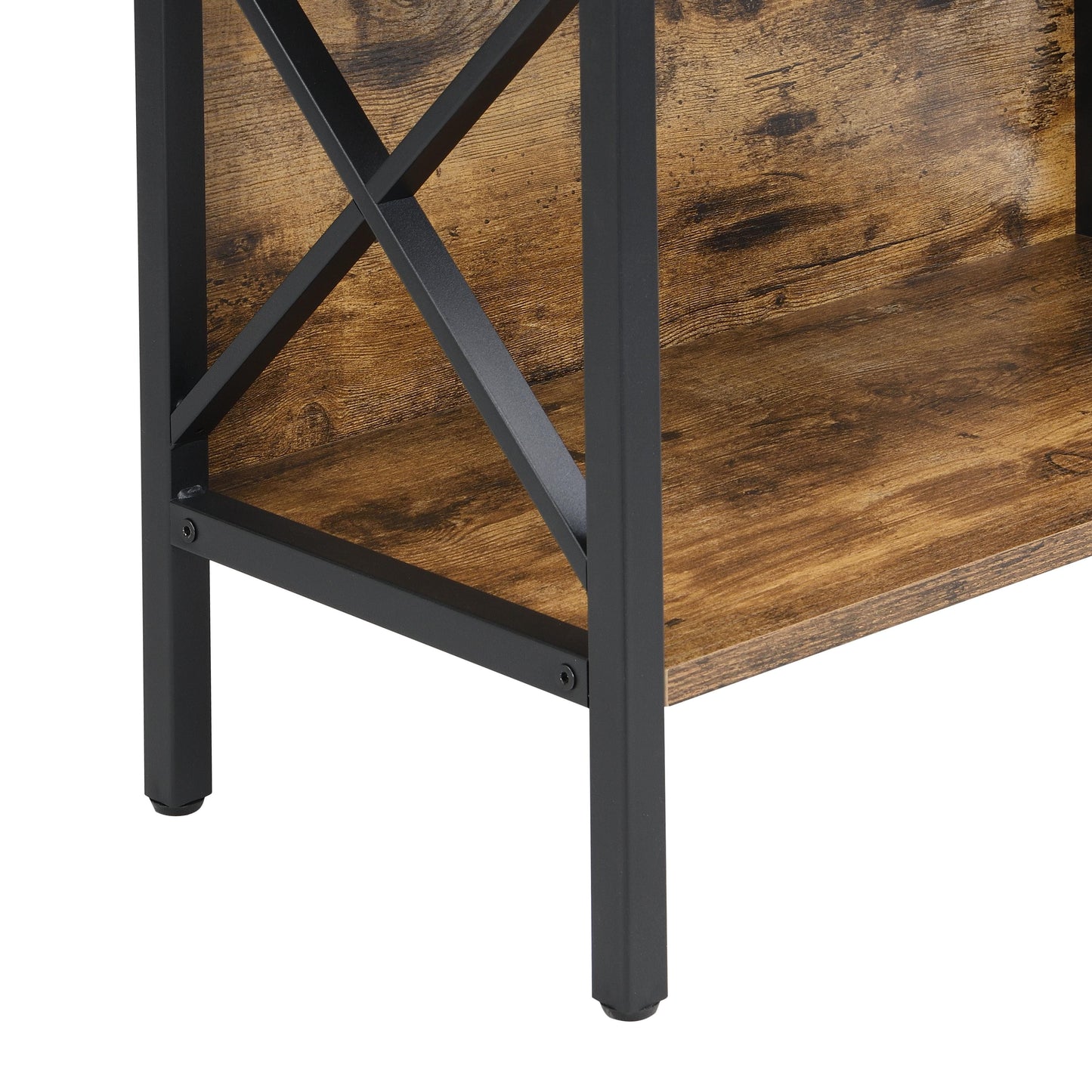 6 Tier Tall Bookshelf, Rustic Brown