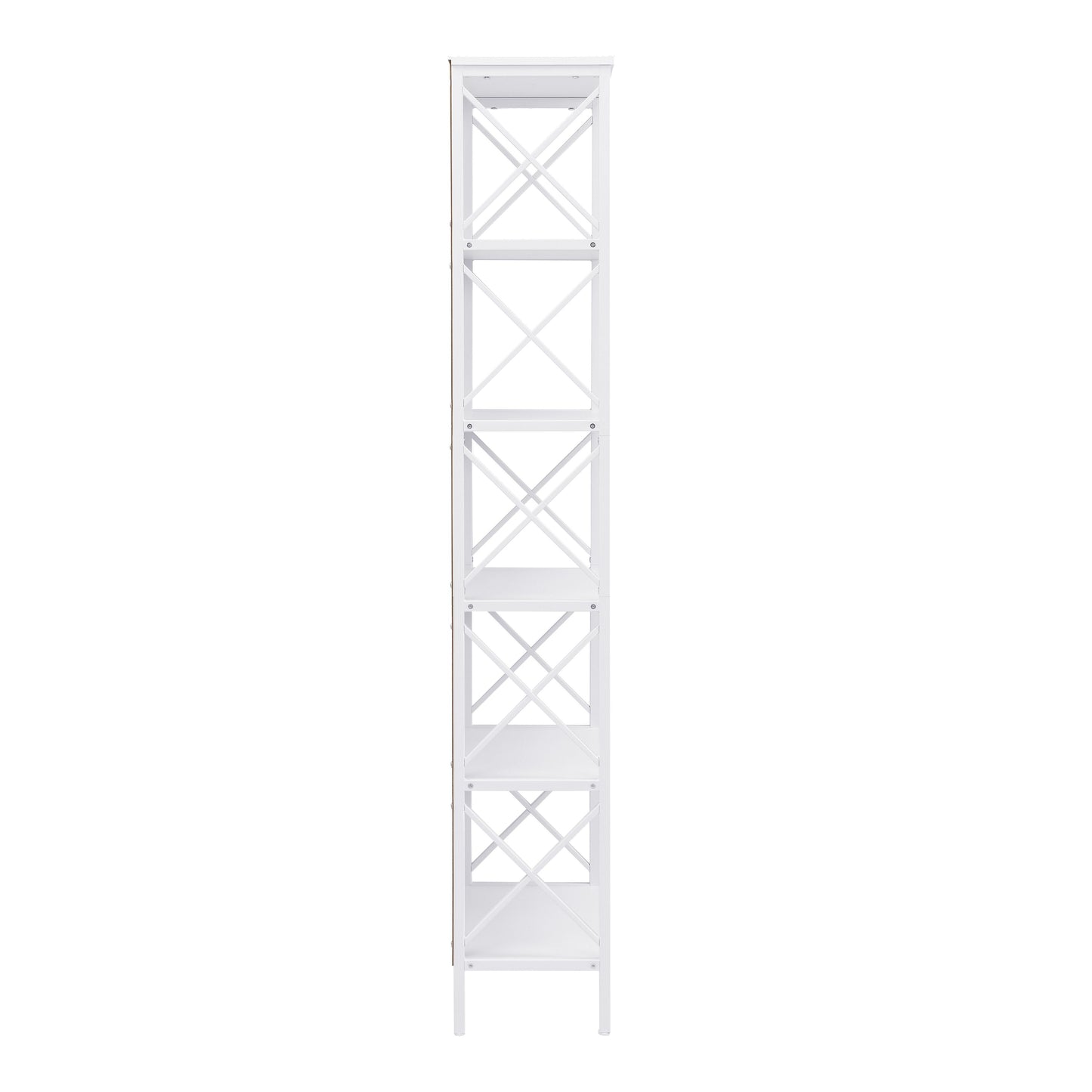 6 Tier Tall Bookshelf, White