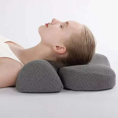 Ergonomic Memory Foam Cervical Pillow Orthopedic Contour Grey