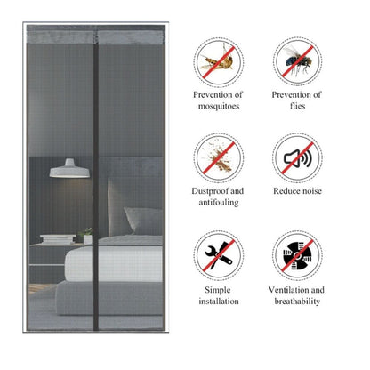 Extra Durable Magnetic Fly Screen Door Anti Mosquito Screen Mesh Curtain Grey-100x230cm