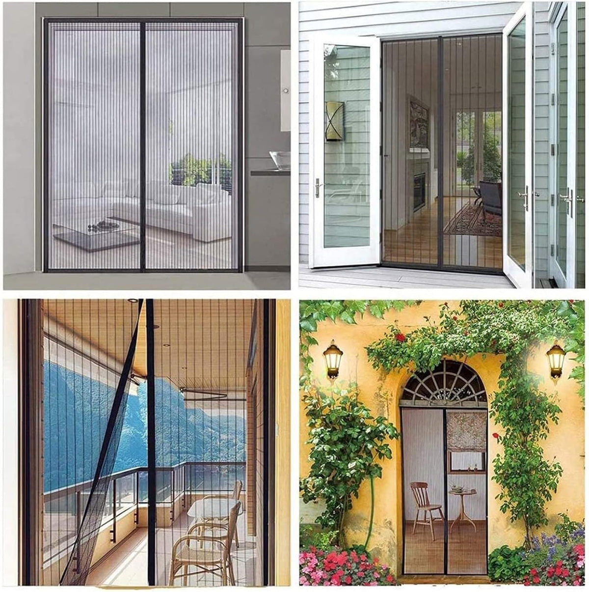 Extra Durable Magnetic Fly Screen Door Anti Mosquito Screen Mesh Curtain Grey-100x230cm