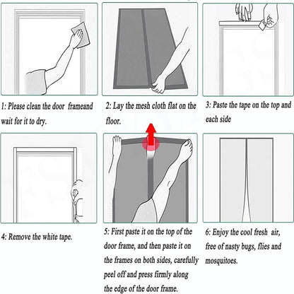 Extra Durable Magnetic Fly Screen Door Anti Mosquito Screen Mesh Curtain Grey-100x230cm