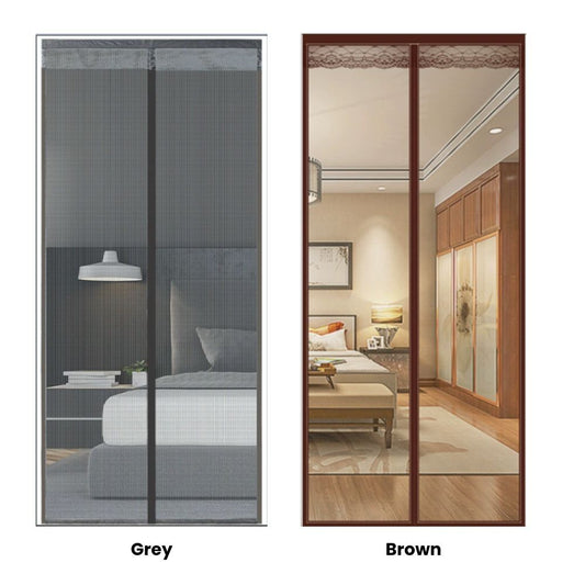 Extra Durable Magnetic Fly Screen Door Anti Mosquito Screen Mesh Curtain Grey-150x240cm