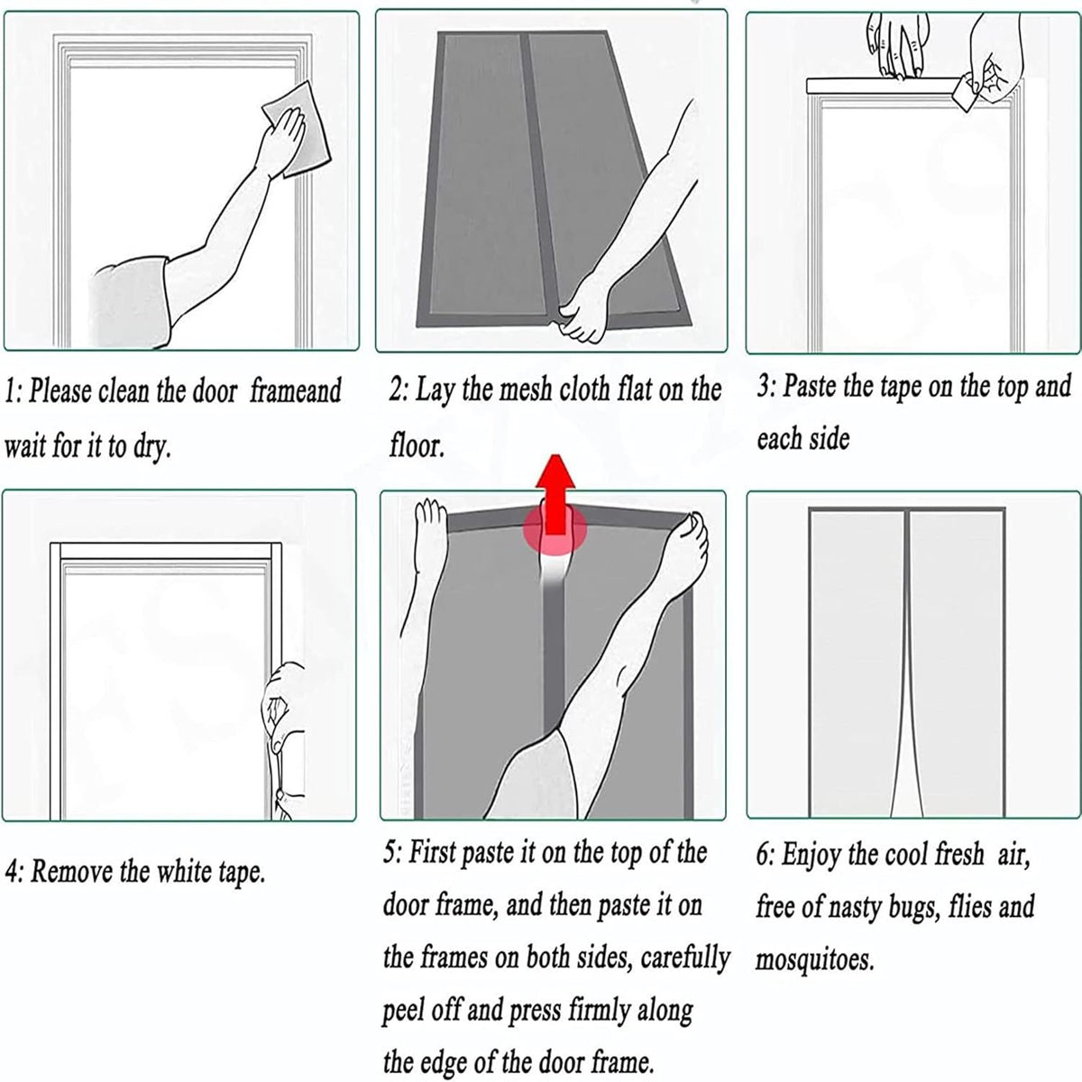 Extra Durable Magnetic Fly Screen Door Anti Mosquito Screen Mesh Curtain Grey-150x240cm