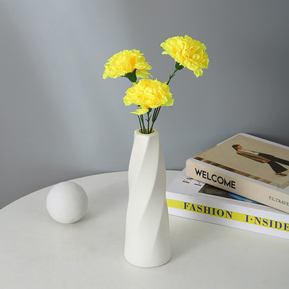 Plastic Vase Imitation Ceramic Flower Pot Table Arrangement Dark Blue