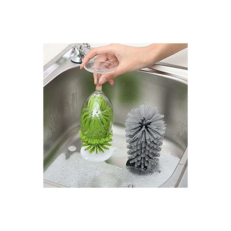 Glass Bottle Brush, Cleaning Brush With Suction Cup, Bar Glass Bottle Cleaner, Kitchen Sink Cleaning Brush