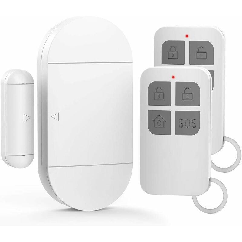 Door And Window Alarm, Alarm With 130Db Siren, 2 Remote Controls, Easy To Install, Wireless Home Alarm