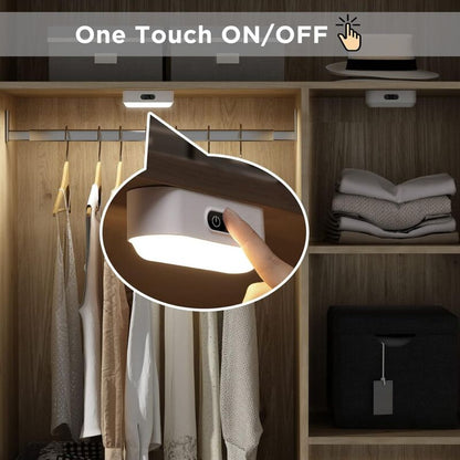 LED Closet Light Dimmable Rechargeable 2000Mah Wireless, LED Strip Light With 5 Lighting Colors For Wardrobe Cupboard
