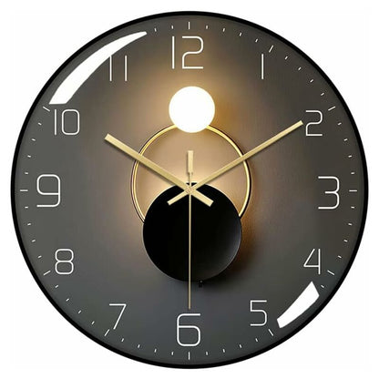 Modern Silent Wall Clock, 30Cm Diameter Wall Clock, ROund Digital Quartz Wall Clock, Suitable For Living ROom, Office,