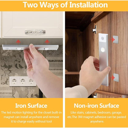 2 pcs Wireless LED Closet Lights, Dimmable Under Cabinet Lights, Motion Sensor, 3 Lighting Modes, Closet Light For