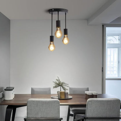 Retro Ceiling Light, 3 Sockets For E27 Bulbs, Industrial Pendant Lamp Metal Retro Vintage Pendant Lights Ceiling Lamp