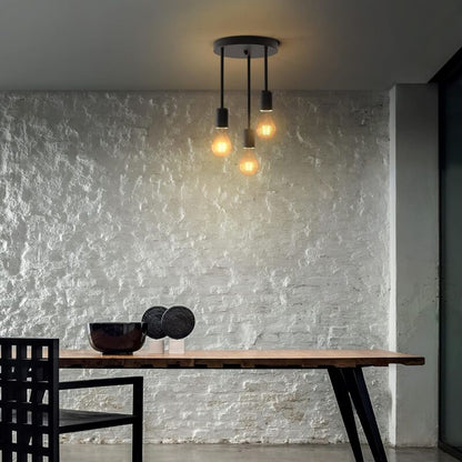 Retro Ceiling Light, 3 Sockets For E27 Bulbs, Industrial Pendant Lamp Metal Retro Vintage Pendant Lights Ceiling Lamp
