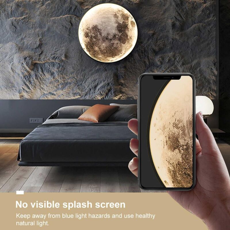 Indoor Wall Light, Modern 15W LED Wall Lamp Circle Design, 6500K Wall Lights Adjustable, Black, For Bedroom, Living