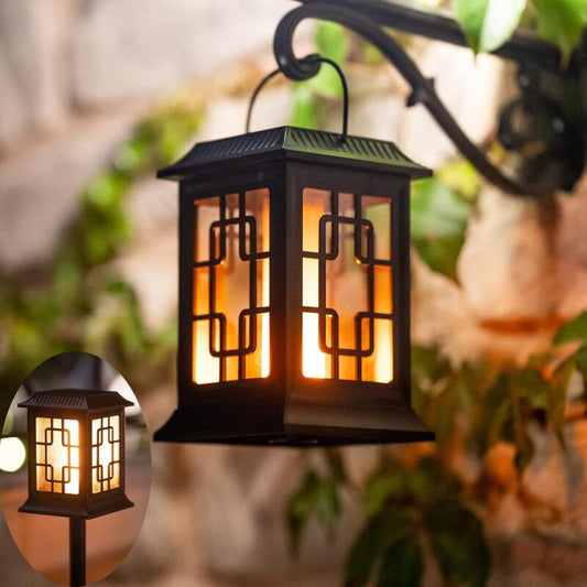Outdoor Solar Light, Outdoor Solar Lantern Garden, Solar Lantern Two Working Modes Flashing/Warm Solar Torch Garden For