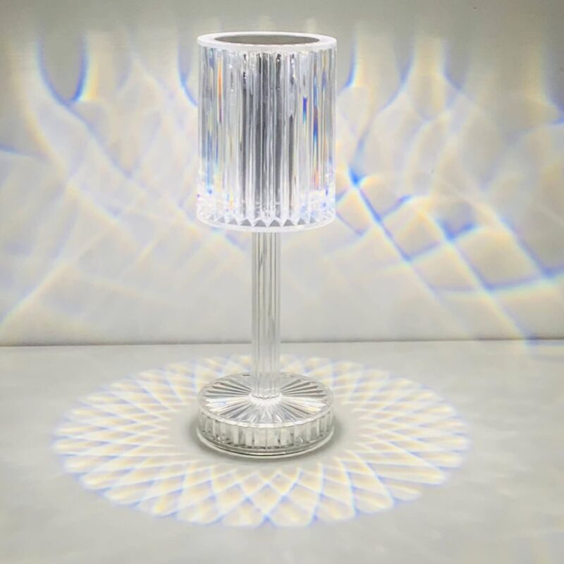Crystal LED Table Lamp, Rechargeable Cordless Table Lamp, Touch Dimming LED Bedside Lamp For Living ROom Hotel Bedroom