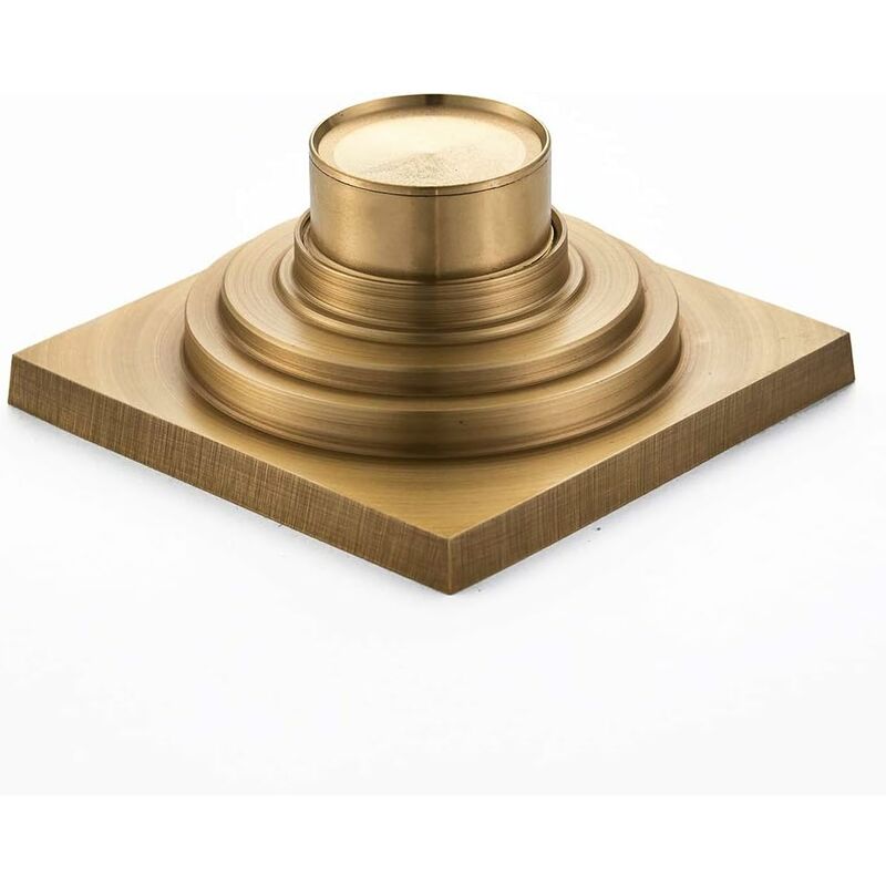 Brass Bathroom Floor Drain - Antique Unique Square Shower Drain Flower Carved For Toilet Garden 10Cm