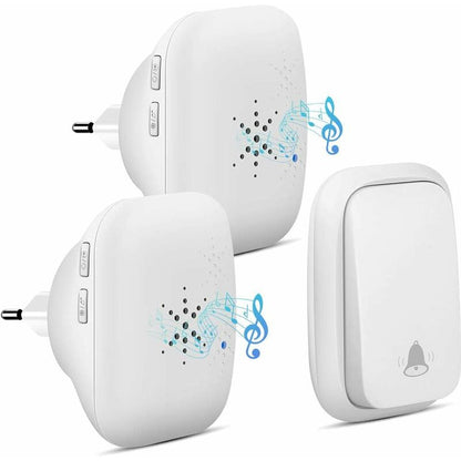 Wireless Doorbell Outdoor Waterproof With 2 Receivers Ip68 Waterproof 150M Range 4 Volume Levels 36 Ringtones Battery