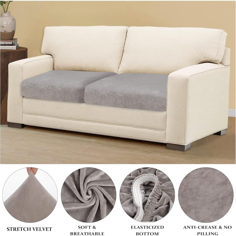 Velvet Cushion Cover Sofa Cushion Furniture Protector Cover Sofa Seat Cover For Couch 2-Slice Velvet Cushion Cover For