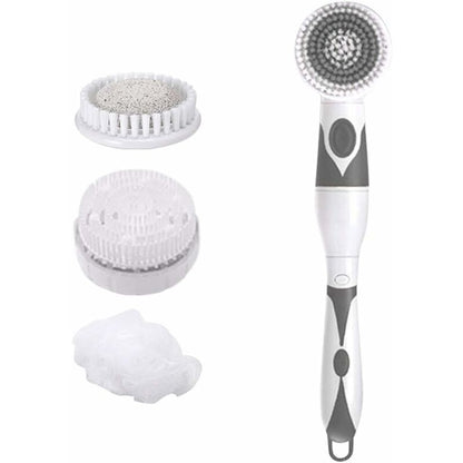 4 In 1 Waterproof Electric Bath Brush Multifunctional Body Cleaning Brush Back Massage Scrubber With 4 Brush Heads