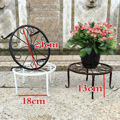 9" Rust Resistant Wrought Iron Metal Plant Pot Stand White