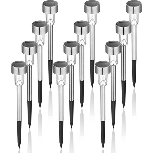 Outdoor Solar Lights LED Landscape Light Pack/Pathway Lights Stainless Steel-12
