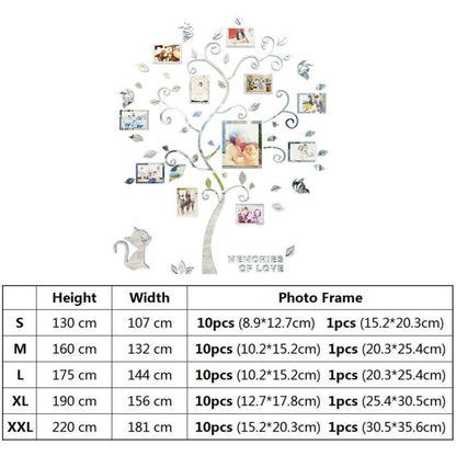 Wall Stickers Tree Photo Frame 3D Diy Mural Decals Arts Home Decoration For Bedroom, Living ROom, Nursery, Hall,