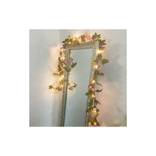 2 Meter 20 LED Flower Leaf String Lights Battery Operated Copper LED Fairy Lights For Wedding Party Event Decoration