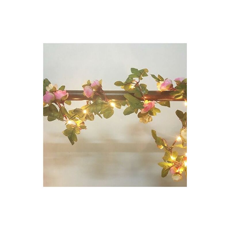 2 Meter 20 LED Flower Leaf String Lights Battery Operated Copper LED Fairy Lights For Wedding Party Event Decoration