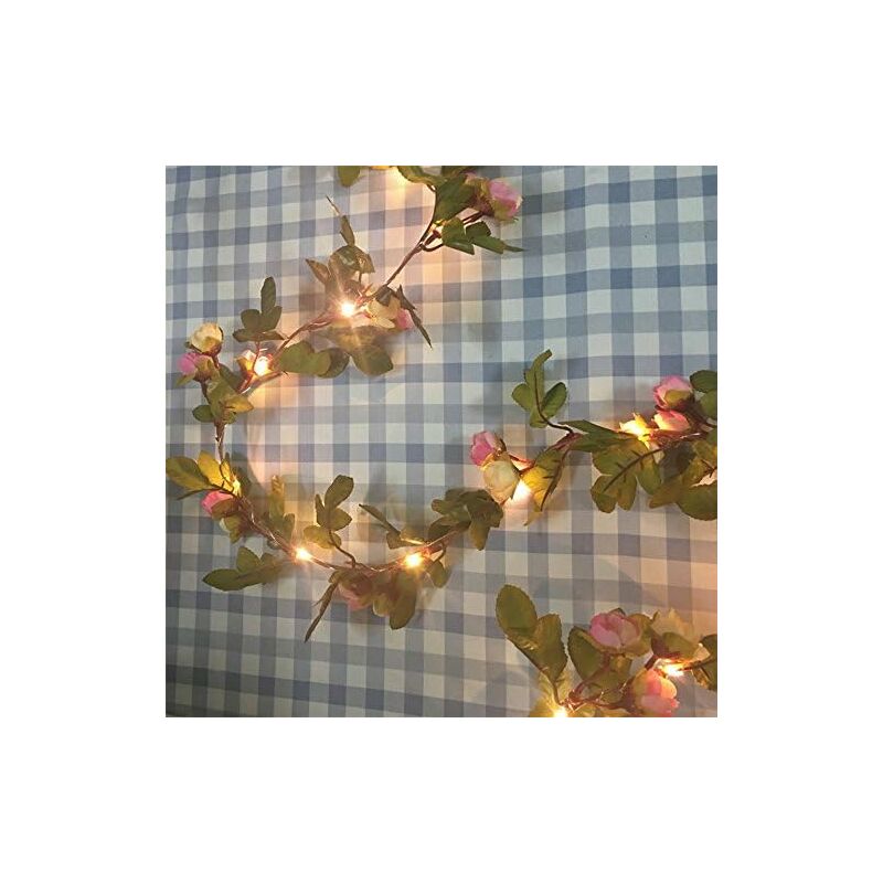 2 Meter 20 LED Flower Leaf String Lights Battery Operated Copper LED Fairy Lights For Wedding Party Event Decoration
