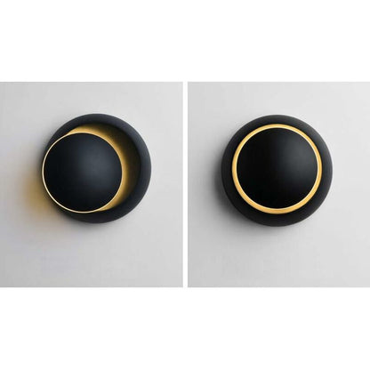 Indoor Wall Lights Warm White LED Wall Lamp 5W Modern Wall Light Warm White Creative Eclipse 2 In 1 Iron Wall Sconce