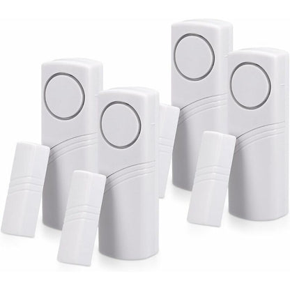 Door And Window Alarm - Pack Of 4 Wireless Intruder Alarms - Home Security Against Burglary - Magnetic Operation - 90 Db