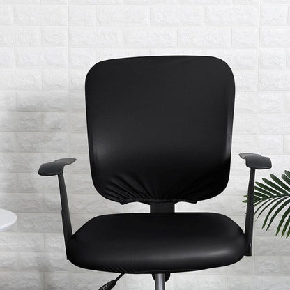 Pu Office Chair Cover Removable Stretch Armchair Cover Swivel Chair Protector Waterproof Oilproof For Banquet Home,