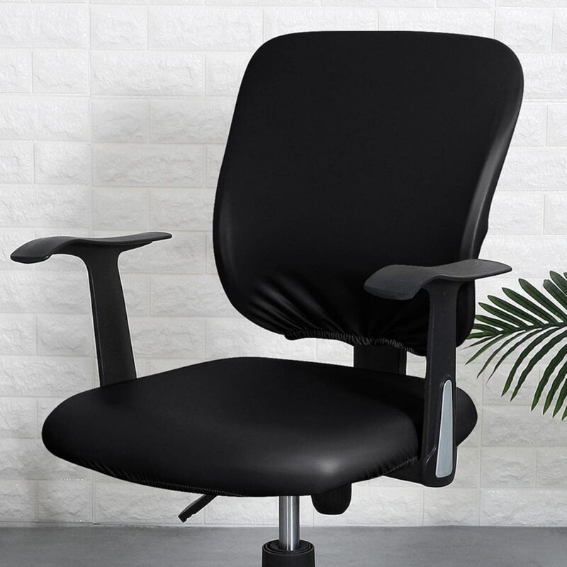 Pu Office Chair Cover Removable Stretch Armchair Cover Swivel Chair Protector Waterproof Oilproof For Banquet Home,