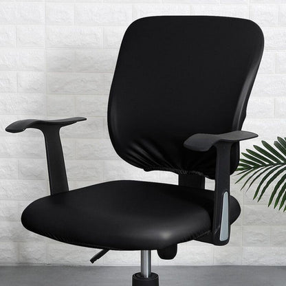 Pu Office Chair Cover Removable Stretch Armchair Cover Swivel Chair Protector Waterproof Oilproof For Banquet Home,