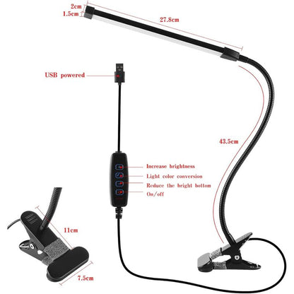 8W Dimmable Usb Desk Lamp With 3 Modes (Cool/Warm/Natural) 10 Brightness Levels LED Desk Lamp For Office, Education,