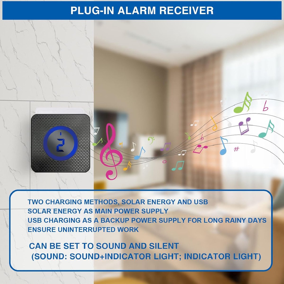 Driveway Alarm - Entry Detector - Solar Driveway Alarm - Passage Detector - Wireless = Security - Weatherproof Access Detector