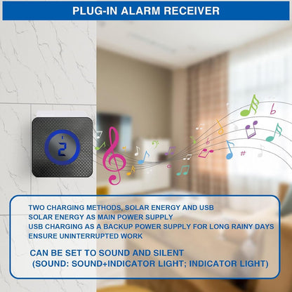 Driveway Alarm - Entry Detector - Solar Driveway Alarm - Passage Detector - Wireless = Security - Weatherproof Access Detector