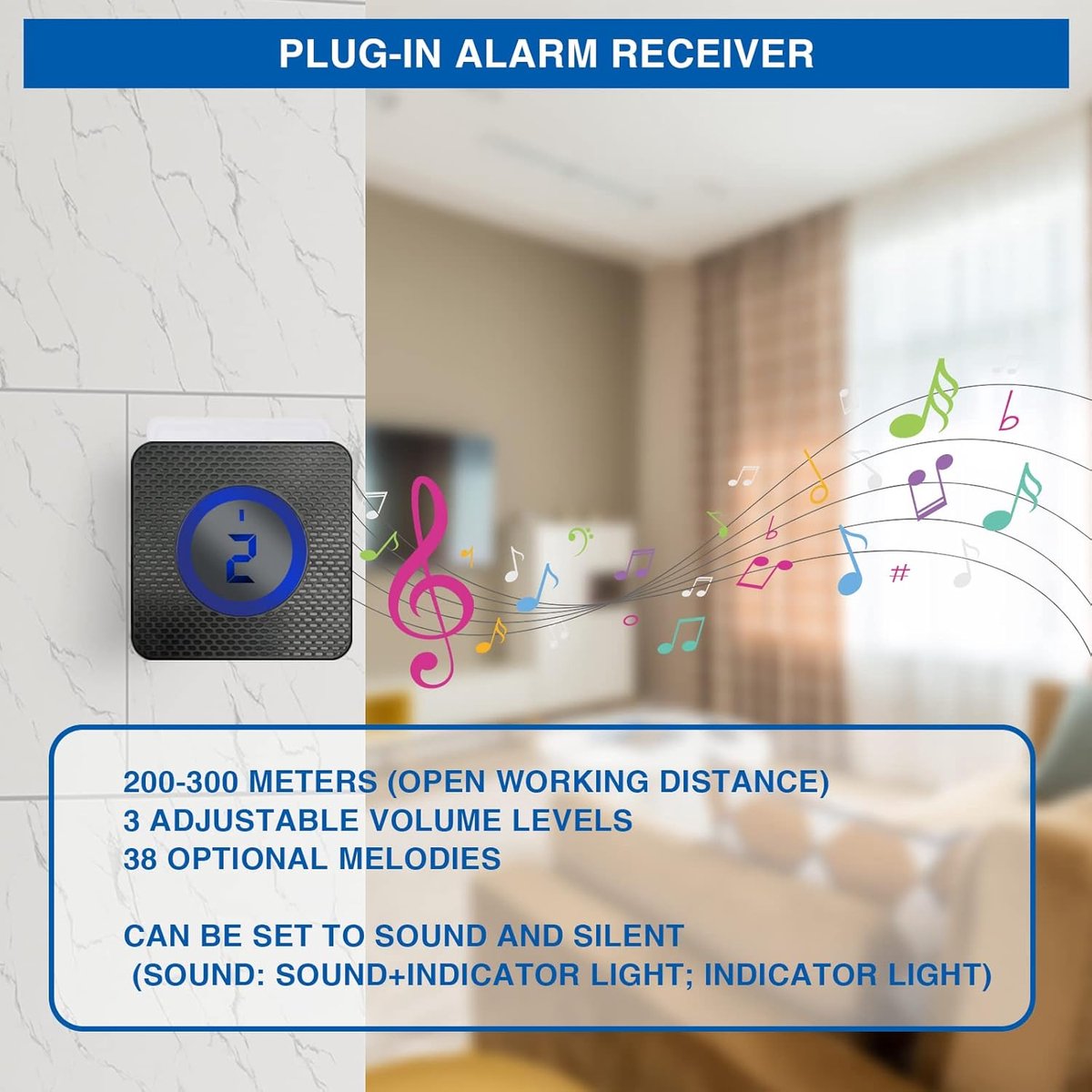 Driveway alarm - Entry detector - Solar driveway alarm - Motion detector - Wireless = Security - Wireless solar driveway alarm - Motion detector - Doorbell - DIY security system - (2 sensors and 1 doorbell)